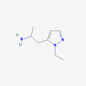 molecular formula C8H15N3 B1402885 [2-(1-乙基-1H-吡唑-5-基)-1-甲基乙基]胺 CAS No. 1365964-19-7