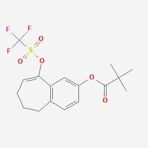 9-(((Trifluoromethyl)sulfonyl)oxy)-6,7-dihydro-5H-benzo[7]annulen-2-yl pivalate