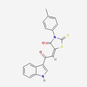 molecular formula C20H14N2O2S2 B1402891 5-[2-(1H-Indol-3-yl)-2-oxo-ethylidene]-2-thioxo-3-p-tolyl-thiazolidin-4-one CAS No. 1380572-51-9