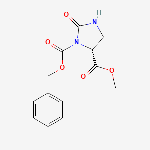 molecular formula C13H14N2O5 B14029117 Methyl (R)-3-Cbz-2-oxoimidazolidine-4-carboxylate 