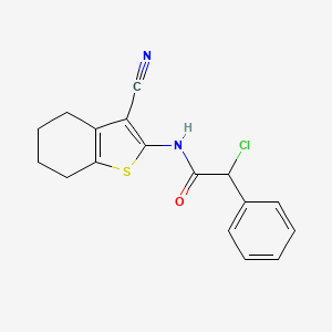 molecular formula C17H15ClN2OS B1402926 2-Chloro-N-(3-cyano-4,5,6,7-tetrahydro-1-benzothien-2-yl)-2-phenylacetamide CAS No. 851444-29-6
