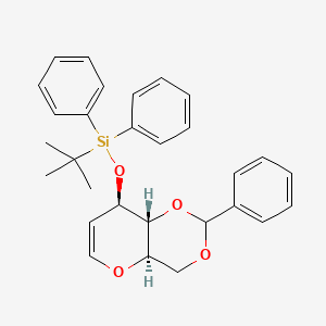 tert-Butyldiphenyl(((4aR,8R,8aR)-2-phenyl-4,4a,8,8a-tetrahydropyrano[3,2-d][1,3]dioxin-8-yl)oxy)silane