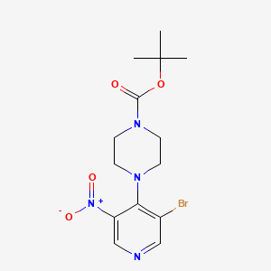 molecular formula C14H19BrN4O4 B1402939 Tert-butyl 4-(3-bromo-5-nitropyridin-4-yl)piperazine-1-carboxylate CAS No. 1407516-48-6