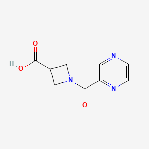 molecular formula C9H9N3O3 B1402940 1-(Pyrazin-2-ylcarbonyl)azetidine-3-carboxylic acid CAS No. 1350989-06-8