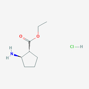 molecular formula C8H16ClNO2 B1402947 (1R,2R)-ethyl 2-aminocyclopentanecarboxylate hydrochloride CAS No. 311341-93-2