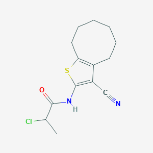 molecular formula C14H17ClN2OS B1402949 2-Chloro-N-(3-cyano-4,5,6,7,8,9-hexahydrocycloocta-[b]thien-2-yl)propanamide CAS No. 1365962-26-0