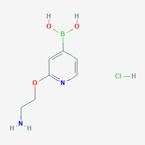 molecular formula C7H12BClN2O3 B1402950 (2-(2-Aminoethoxy)pyridin-4-yl)boronic acid hydrochloride CAS No. 1425334-87-7