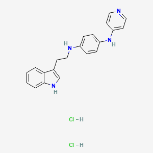 molecular formula C21H22Cl2N4 B14029555 1-N-[2-(1H-indol-3-yl)ethyl]-4-N-pyridin-4-ylbenzene-1,4-diamine;dihydrochloride 