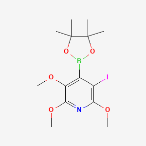 B1402957 3-Iodo-2,5,6-trimethoxy-4-(4,4,5,5-tetramethyl-1,3,2-dioxaborolan-2-yl)pyridine CAS No. 2096997-18-9