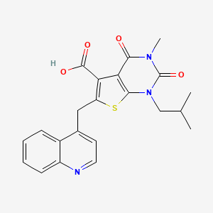 1-Isobutyl-3-methyl-2,4-dioxo-6-(quinolin-4-ylmethyl)-1,2,3,4-tetrahydrothieno[2,3-d]pyrimidine-5-carboxylic acid