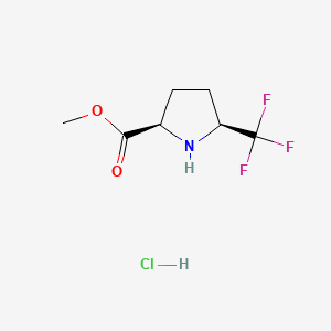 molecular formula C7H11ClF3NO2 B14029600 (5S)-5-Trifluoromethyl-D-proline methyl ester hcl 