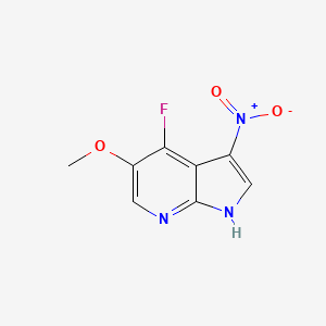 molecular formula C8H6FN3O3 B14029615 4-fluoro-5-methoxy-3-nitro-1H-pyrrolo[2,3-b]pyridine 