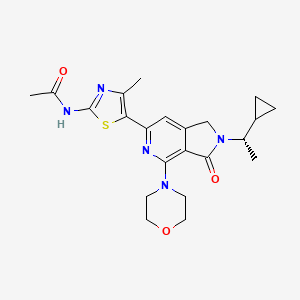 molecular formula C22H27N5O3S B14029636 (S)-N-(5-(2-(1-cyclopropylethyl)-4-morpholino-3-oxo-2,3-dihydro-1H-pyrrolo[3,4-c]pyridin-6-yl)-4-methylthiazol-2-yl)acetamide 