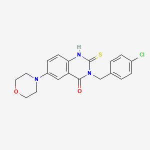 molecular formula C19H18ClN3O2S B14029651 3-(4-chlorobenzyl)-6-morpholino-2-thioxo-2,3-dihydroquinazolin-4(1H)-one 