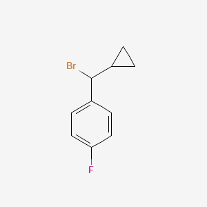 molecular formula C10H10BrF B14029738 1-(Bromo(cyclopropyl)methyl)-4-fluorobenzene 