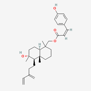 molecular formula C29H40O4 B14029750 [(4aS,5R,6R,8aR)-6-hydroxy-1,4a,6-trimethyl-5-(3-methylidenepent-4-enyl)-3,4,5,7,8,8a-hexahydro-2H-naphthalen-1-yl]methyl (Z)-3-(4-hydroxyphenyl)prop-2-enoate 