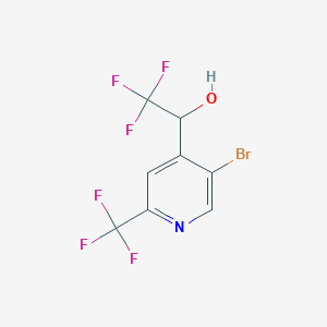 B1402978 1-(5-Bromo-2-(trifluoromethyl)pyridin-4-yl)-2,2,2-trifluoroethanol CAS No. 1375303-18-6