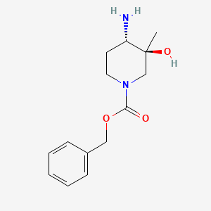 molecular formula C14H20N2O3 B14029781 Benzyl trans-4-amino-3-hydroxy-3-methyl-piperidine-1-carboxylate 