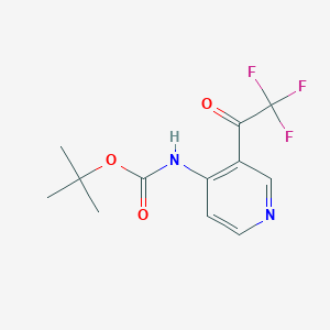 molecular formula C12H13F3N2O3 B1402983 叔丁基 3-(2,2,2-三氟乙酰)吡啶-4-基氨基甲酸酯 CAS No. 1391738-67-2