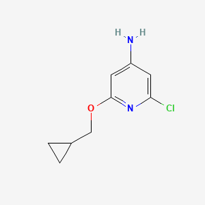 molecular formula C9H11ClN2O B1403001 2-氯-6-(环丙基甲氧基)吡啶-4-胺 CAS No. 1186112-02-6