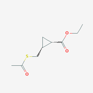 (1S,2R)-Ethyl 2-((acetylthio)methyl)cyclopropanecarboxylate