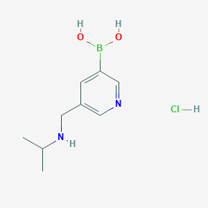 molecular formula C9H16BClN2O2 B1403018 5-((Isopropylamino)methyl)pyridin-3-ylboronic acid hydrochloride CAS No. 1425335-02-9