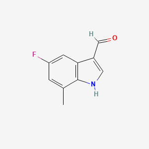 molecular formula C10H8FNO B1403021 5-氟-7-甲基-1H-吲哚-3-甲醛 CAS No. 1190321-22-2