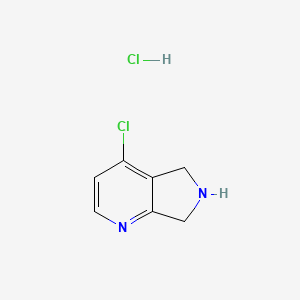 molecular formula C7H8Cl2N2 B1403024 4-氯-6,7-二氢-5H-吡咯并[3,4-b]吡啶盐酸盐 CAS No. 1211591-40-0