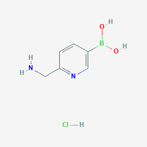 molecular formula C6H10BClN2O2 B1403025 (6-(氨甲基)吡啶-3-基)硼酸盐酸盐 CAS No. 1375303-30-2