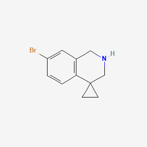 molecular formula C11H12BrN B1403027 7'-溴-2',3'-二氢-1'H-螺[环丙烷-1,4'-异喹啉] CAS No. 885269-31-8