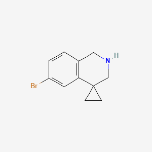 molecular formula C11H12BrN B1403030 6'-bromo-2',3'-dihydro-1'H-spiro[cyclopropane-1,4'-isoquinoline] CAS No. 885269-25-0