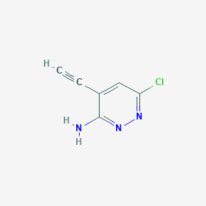 molecular formula C6H4ClN3 B1403031 6-氯-4-乙炔基嘧啶-3-胺 CAS No. 1425334-86-6