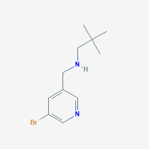 molecular formula C11H17BrN2 B1403036 N-((5-bromopyridin-3-yl)methyl)-2,2-dimethylpropan-1-amine CAS No. 1333319-64-4