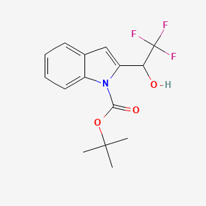 molecular formula C15H16F3NO3 B1403041 叔丁基 2-(2,2,2-三氟-1-羟乙基)-1H-吲哚-1-羧酸酯 CAS No. 1402148-97-3
