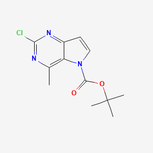 molecular formula C12H14ClN3O2 B1403042 2-氯-4-甲基-5H-吡咯并[3,2-d]嘧啶-5-甲酸叔丁酯 CAS No. 1402148-72-4