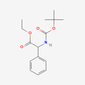 molecular formula C15H21NO4 B14030962 Ethyl 2-((tert-butoxycarbonyl)amino)-2-phenylacetate 