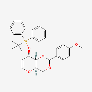 tert-Butyl(((4aR,8R,8aR)-2-(4-methoxyphenyl)-4,4a,8,8a-tetrahydropyrano[3,2-d][1,3]dioxin-8-yl)oxy)diphenylsilane