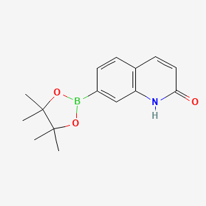 molecular formula C15H18BNO3 B1403129 7-(4,4,5,5-Tetramethyl-1,3,2-dioxaborolan-2-yl)quinolin-2(1H)-one CAS No. 1219130-54-7