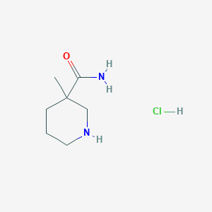 molecular formula C7H15ClN2O B1403131 3-Methyl-piperidine-3-carboxylic acid amide hydrochloride CAS No. 1315499-98-9