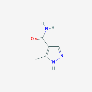 molecular formula C5H7N3O B14031313 3-Methyl-1H-pyrazole-4-carboxamide 