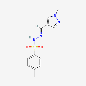 4-methyl-N-[(E)-(1-methylpyrazol-4-yl)methylideneamino]benzenesulfonamide