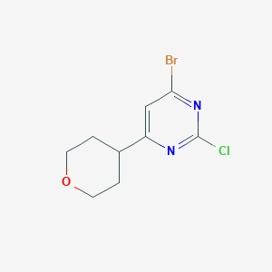 4-Bromo-2-chloro-6-(tetrahydro-2H-pyran-4-YL)pyrimidine