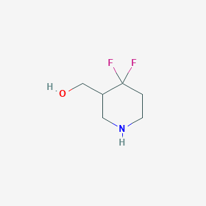 molecular formula C6H11F2NO B1403139 (4,4-二氟哌啶-3-基)甲醇 CAS No. 1331823-62-1