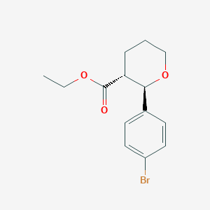 molecular formula C14H17BrO3 B1403144 (2R,3R)-ethyl 2-(4-bromophenyl)tetrahydro-2H-pyran-3-carboxylate CAS No. 1219633-41-6
