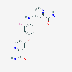 molecular formula C20H18FN5O3 B1403179 4-(3-fluoro-4-((2-(methylcarbamoyl)pyridin-4-yl)amino)phenoxy)-N-methylpicolinamide CAS No. 1855006-12-0