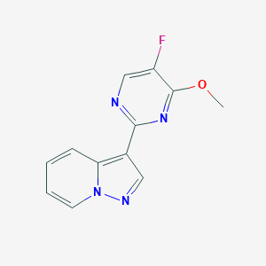 molecular formula C12H9FN4O B1403188 3-(5-Fluoro-4-methoxypyrimidin-2-yl)pyrazolo[1,5-a]pyridine CAS No. 1331768-95-6