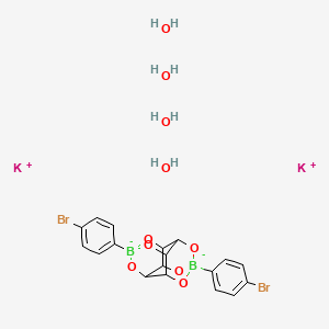 Dipotassium;4,9-bis(4-bromophenyl)-3,5,8,10,13,14-hexaoxa-4,9-diboranuidapentacyclo[7.3.1.14,12.02,7.06,11]tetradecane;tetrahydrate