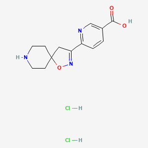 molecular formula C13H17Cl2N3O3 B1403194 6-(1-Oxa-2,8-diazaspiro[4.5]dec-2-en-3-yl)nicotinic acid dihydrochloride CAS No. 1350760-10-9