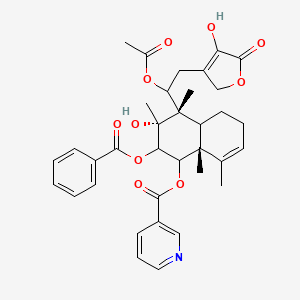 [(3R,4S,8aR)-4-[1-acetyloxy-2-(4-hydroxy-5-oxo-2H-furan-3-yl)ethyl]-2-benzoyloxy-3-hydroxy-3,4,8,8a-tetramethyl-2,4a,5,6-tetrahydro-1H-naphthalen-1-yl] pyridine-3-carboxylate