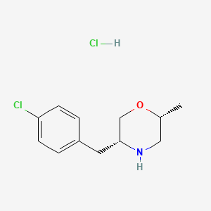 molecular formula C12H17Cl2NO B14032063 (2R,5R)-5-(4-Chlorobenzyl)-2-methylmorpholine Hydrochloride 